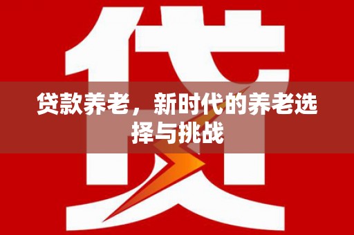 佳里贷款养老，新时代的养老选择与挑战