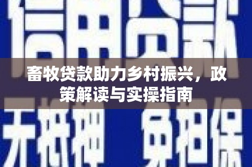 佳里畜牧贷款助力乡村振兴，政策解读与实操指南